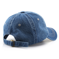 Vente en gros casquettes en jean uni noir bleu 6 panneaux à bord incurvé en demin casquettes vente de chapeaux de cowboy pour femmes