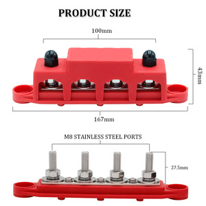 12V 250A M8 Marine thanh xe buýt 4-bài phân phối điện Ngã Ba khối thiết bị đầu cuối - Product Image 3