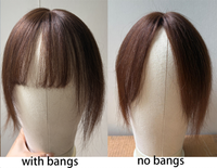 Couverture de Topper de frange d'air française de simulation de préface naturelle pour femmes pour la réparation de cheveux chauves avec un Topper de cheveux humains réaliste