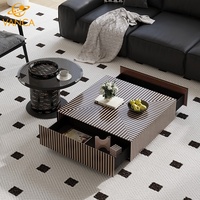 Table basse en bois massif avec une forme unique, luxueuse et haut de gamme, adaptée au salon moderne et à un usage domestique, nouveau modèle