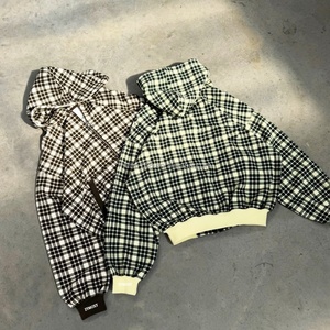 Fabricant de sweats à capuche personnalisés en molleton French Terry 420 g/m², sweats à capuche oversize à épaules tombantes, sweats à capuche à double fermeture éclair avec imprimé écossais en flanelle - Product Image 1