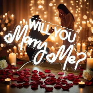 Insegna al Neon Personalizzabile in Acrilico 'Sposami' con LED a Risparmio Energetico per Proposte di San Valentino e Compleanni - Product Image 1