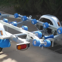 Remorque marine robuste galvanisée à chaud, capacité 750 kg, pour bateaux en PRV, bateaux pneumatiques et yachts