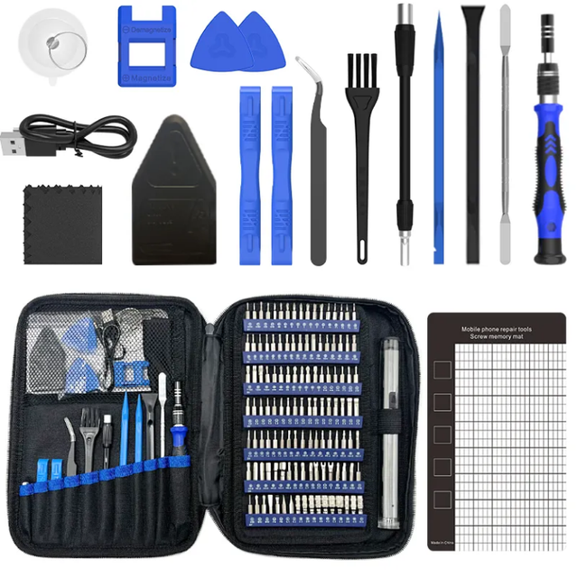 Mingtu 152 in 1 Electric Rechargeable Zipper Screwdriver Sets Mobile Phone Computer Repair Precision Set Tools