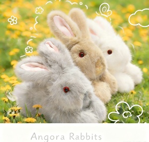 Peluche Lapin Angora Longue en Polaire avec Rembourrage Lesté pour Décoration Canapé Lit, Cadeau Anniversaire Fêtes - Product Image 1