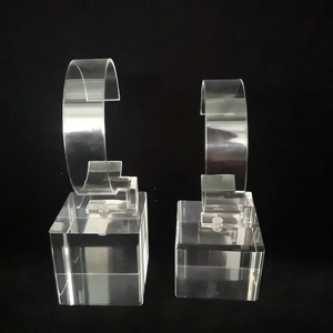 Présentoir de montre de bureau en plastique acrylique transparent C-Ring Type Retail Bracelet Rack pour la publicité emballée dans un carton - Product Image 4