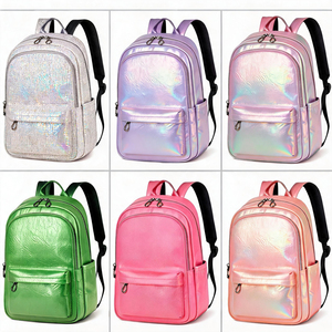 Custom Logo Fashion Holographic Iridescent Pu Leather Women's <b>Backpack</b> Waterproof Lightweight <b>Ladies</b> Daily Daypack <b>Backpack</b> - Product Image 5