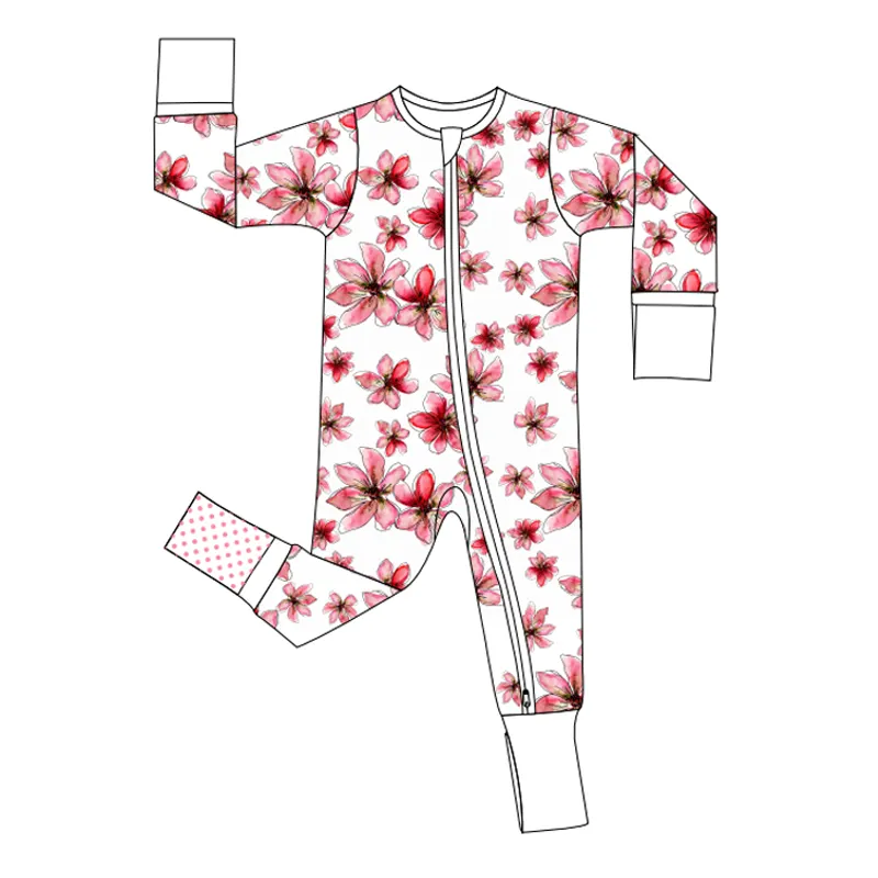 Baju Monyet Onesie Spandeks Bambu Motif Bayi Baru Lahir Kustom Baju Terusan Balita Lembut Solid Baju Tidur Onesie untuk Bayi