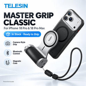 Kit de poignée TELESIN Master Grip pour <span class=keywords><strong>iPhone</strong></span> 18 Pro/18 Pro Max, poignée magnétique en alliage d'aluminium pour appareil photo, déclencheur, molette de zoom, étui avec filetage 1/4 - Product Image 2