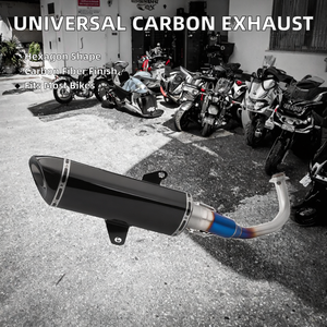 Nouveau silencieux d'échappement universel pour moto 570MM en fibre de carbone hexagonal pour scooter CBR650 XMAX <span class=keywords><strong>FZ6</strong></span> Z900 Ninja400 - Product Image 2
