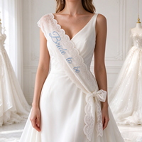 PAFU Écharpe de mariée en dentelle bleue pour enterrement de vie de jeune fille et fête prénuptiale
