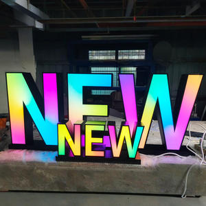 LEDアクリルステンレスエッジRGBフルカラー発光ネオンサイン広告3D文字バーDCプロダクション - Product Image 1