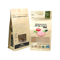 Pochette étanche multi-spécifications réutilisable avec logo personnalisé Sac en plastique personnalisé avec fenêtre sur support en papier kraft à fond plat