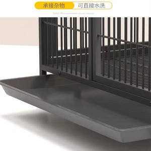 Material de acero resistente de varios tamaños de alta calidad, dos puertas, incluye <span class=keywords><strong>bandeja</strong></span> <span class=keywords><strong>sanitaria</strong></span> extraíble, valla de hierro, jaula <span class=keywords><strong>para</strong></span> <span class=keywords><strong>perros</strong></span> - Product Image 3