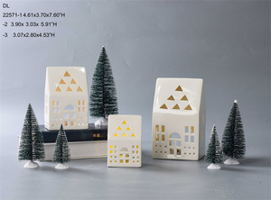 BESTCERA Led Lighted Ceramic <strong>Christmas</strong> <strong>Village</strong> <strong>Houses</strong> Small Ceramic <strong>House</strong> - Product Image 2