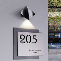 Plaque de porte moderne en acier inoxydable personnalisable, signalétique pour bureau et hôtel, installation adhésive résistante à l'eau, nom personnalisé