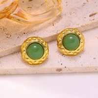 Boucles d'oreilles clous en acier inoxydable JINYOU 1993 avec zircon en forme de cœur, plaquées or 18 carats, tendance, cadeau pour anniversaire, bijoux de mode pour femmes