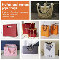 Sacs en papier personnalisés haut de gamme à faible MOQ, simples, avec perforation, pour vêtements, cosmétiques, souvenirs, emballage rose