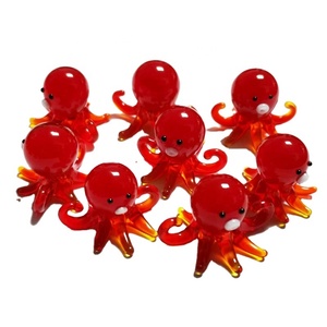 Figurine <span class=keywords><strong>miniature</strong></span> <span class=keywords><strong>en</strong></span> <span class=keywords><strong>verre</strong></span> <span class=keywords><strong>soufflé</strong></span> personnalisée, pieuvre rouge, animal marin 3D pour micro-paysage, kits de bougies <span class=keywords><strong>en</strong></span> <span class=keywords><strong>verre</strong></span>, technique de lampworking - Product Image 1