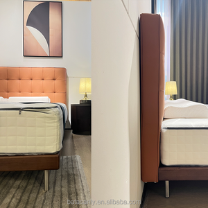 Casa camera da letto Set camera da letto moderna Design moderno <span class=keywords><strong>Deluxe</strong></span> letto matrimoniale in pelle letto appartamento Hotel letto - Product Image 5