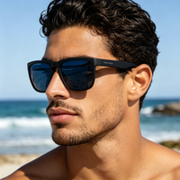 Lunettes de soleil carrées élégantes unisexes, lunettes de soleil de créateur professionnelles pour l'extérieur, verres polarisés UV400, lunettes de soleil de luxe