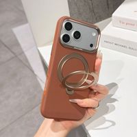Pour iPhone 18 Pro Max, cadre d'objectif en métal 360° ° Coque de téléphone magnétique avec béquille rotative pour iPhone 17 16 15 14 13 12 Pro Max