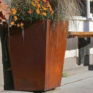 Macetas Decorativas de Acero Corten para Jardín, Macetas de Acero Oxidado Ecológicas para Interiores y Exteriores - Product Image 1