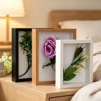 Fabricación Profesional de Caja de Sombra Decorativa de MDF con Lentejuelas Plateadas Brillantes, Impresión UV Ecológica y Creativa, Moderna para Montar en la Pared