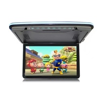 Moniteur de plafond de voiture Android 14 de 13,3 pouces de qualité supérieure, lecteur vidéo 4K, écran IPS, lecteur multimédia rabattable, prise en charge de l'entrée HDMI
