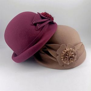 Soft Derby <b>Hat</b> Elegant Women Wool Felt Cloche Church Bowler Winter Fedora <b>Hat</b> - Product Image 1