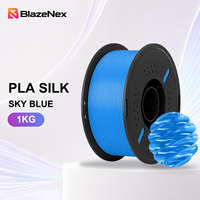 Filamen Cetak PLA Sutra 1KG, Cetakan Detail 1.75mm BlazeNex Biru Permukaan Mengkilap untuk Model Kerajinan dan Display, untuk Pembuatan Model FDM