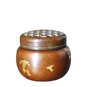 Mini brûleur d'encens en cuivre style Suzhou, design panier poisson rouge, accessoire de cérémonie du thé, origine Dehua, produit de première qualité - Product Image 5