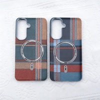 Étui de téléphone portable magnétique de luxe en PC à motif fibre de carbone C0393 pour Samsung Galaxy S24 Ultra S25 Plus S26