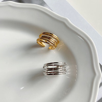 Vianrla minimalistischen 925 sterling silvler multilayer breiten ring gold silber überzogene wickeln ring