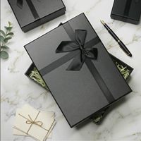 Ensemble de 11 boîtes cadeaux télescopiques portables de luxe noires, écologiques, recyclables et réutilisables, avec couvercles, pour bougies pré-emballées, Saint-Valentin