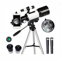 Telescopio Astronómico Profesional con Ocular de 70 mm, Zoom de 150 Aumentos, Visión Nocturna de Alta Potencia, Telescopio para Observación de Estrellas y Espacio Profundo