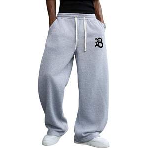 Pantalones Deportivos Anchos Personalizados para Hombre, Cintura Elástica, Estilo Urbano, con Bolsillos Laterales, Transpirables, 100% Algodón - Product Image 3