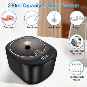 Nettoyeur à ultrasons pour prothèses dentaires et appareils orthodontiques, machine portable à 3 modes de minuterie pour bijoux et prothèses - Product Image 4