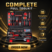 Kit de Mantenimiento Manual para Electricistas y Carpinteros, Juego de Herramientas Personalizable OEM, Caja de Herramientas Resistente Hecha de Acero al Carbono y Metal