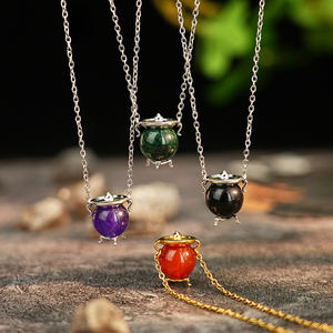 Collar con Colgante de Caldero de Bruja de Halloween, Horno de Alquimia - Product Image 3