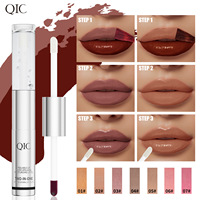 Huile à lèvres tendance végane double embout peel-off, 7 couleurs, repulpante, waterproof, longue tenue, mate et scintillante