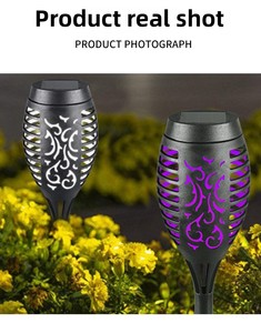 Đèn bollard ngọn lửa năng lượng mặt trời không thấm nước-ánh sáng đường đi ngoài trời hiện đại với hiệu ứng ngọn lửa thực tế - Product Image 2