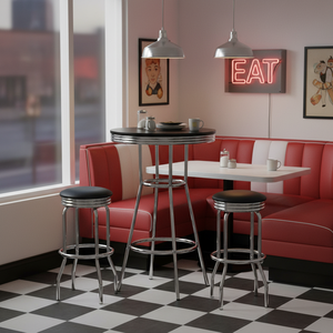 Tavolo da Pub 3 pezzi con 2 sgabelli girevoli per uso sala da pranzo - Product Image 3