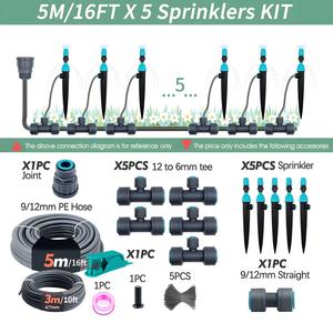 Temporizador de Riego para Jardín, Kit de Riego por Goteo de 20 Metros con 20 Aspersores, Sistema de Riego Automático para Uso en Exteriores - Product Image 2