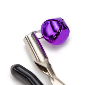 Nipple <b>Clamps</b> Metal C-Type <b>Clamp</b> Silver Color With Purple Bell Adult Toy Erotic Product - Product Image 5