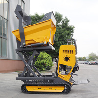 Voll hydraulischer 800kg Benzinmotor angetriebener Ketten transporter Selbst laden der Mini Dumper Truck Minidumper
