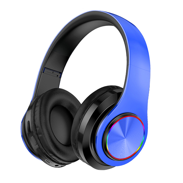 Bluetooth Headphones Wireless Bluetooth with RGB Light Flexible HD Mic Gaming Headset Gamer 10m Surround Bt Earphone