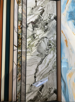 Panneau mural en marbre, placage bois, plaque de carbone brillante, panneau de charbon de bois pour la décoration intérieure en gros