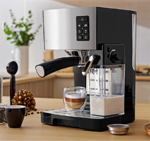<span class=keywords><strong>Cafetera</strong></span> Espresso Semiautomática con Espumador <span class=keywords><strong>de</strong></span> Leche, Pantalla <span class=keywords><strong>de</strong></span> Temperatura Precisa, para Café Caliente, Latte Helado y Cappuccino - Product Image 6