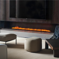 Cheminée électrique moderne à télécommande haute efficacité avec simulation de flamme réaliste, installation facile pour hôtels et espaces aquatiques